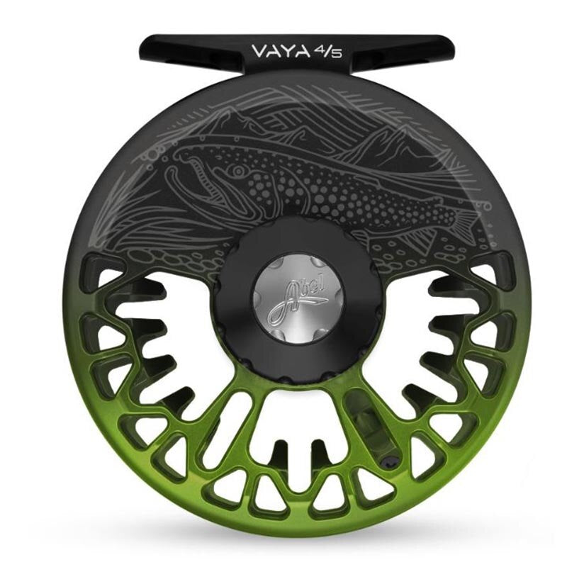 Abel Vaya Series Fly Reel in Underwood On The Hunt Satin Black Green Fade