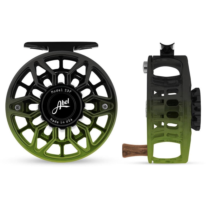Abel SDF 5/6 Reel Ported in Satin Black Green Fade