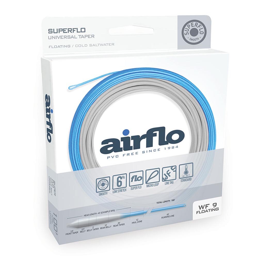 Airflo Superflo Cold Saltwater Universal Floating Fly Line in Aqua and Grey