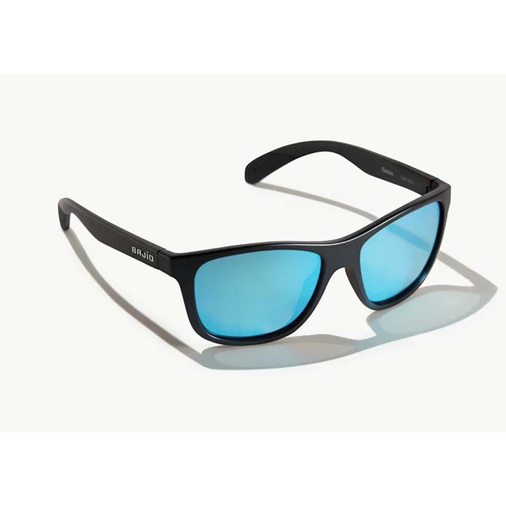Bajio Gates Sunglasses Polarized in Black Matte with Blue Plastic