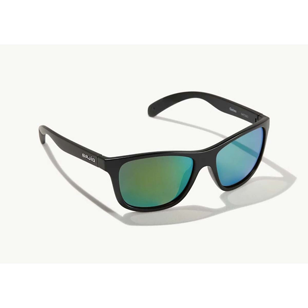 Bajio Gates Sunglasses Polarized in Black Matte with Green Plastic