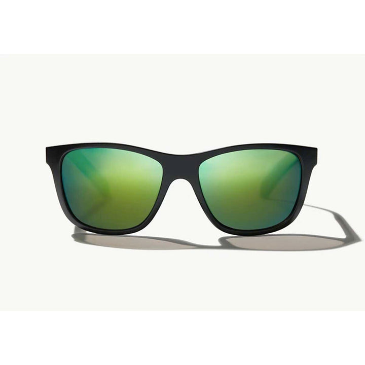 Bajio Gates Sunglasses Polarized in Black Matte with Green Plastic