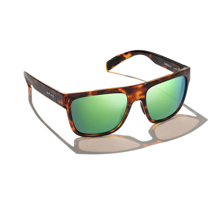 Bajio Caballo Sunglasses Polarized in Tort Gloss with Green Plastic