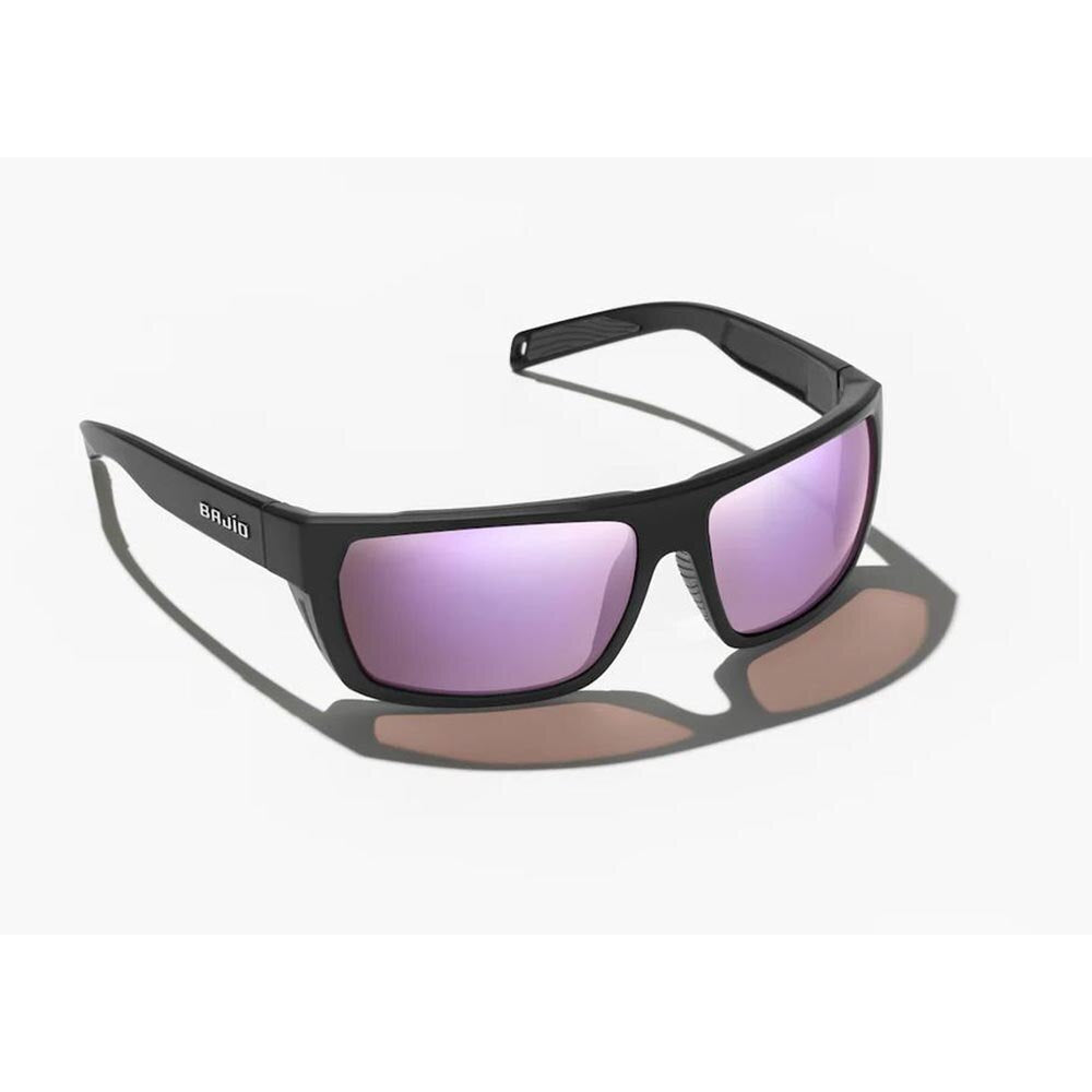 Bajio Palometa Sunglasses Polarized in Black Matte with Rose Mirror Glass