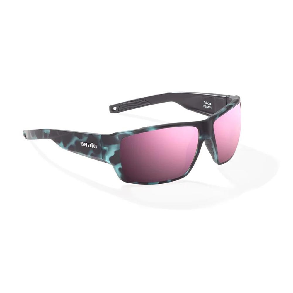 Bajio Vega Sunglasses Polarized in Blue Water Matte with Rose Mirror Glass