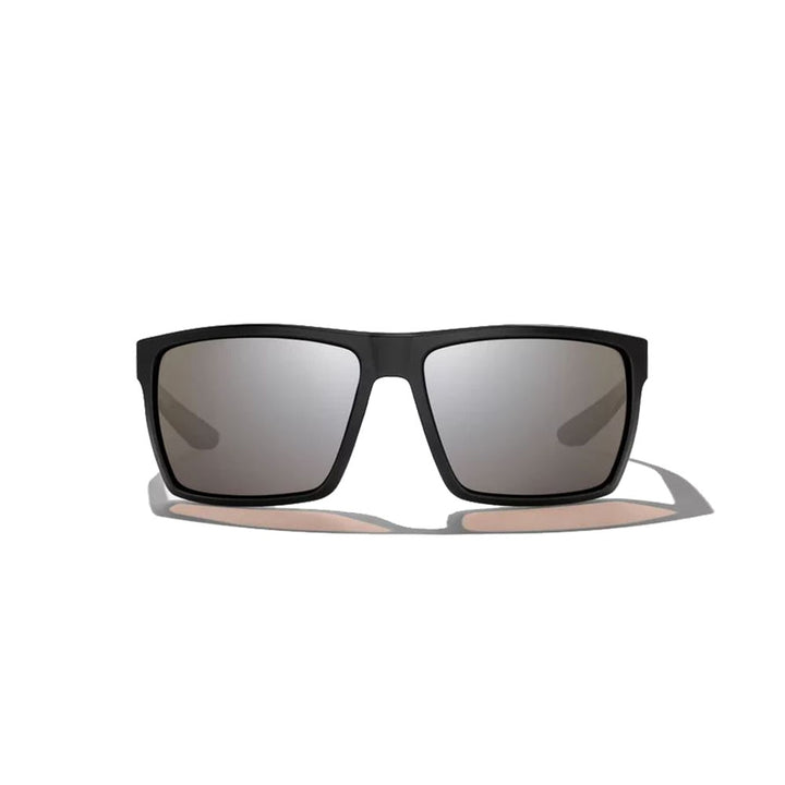 Bajio Stiltsville Sunglasses Polarized in Black Matte with Silver Glass