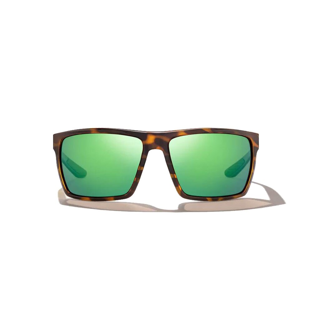 Bajio Stiltsville Sunglasses Polarized in Brown Tort Gloss with Green Mirror Glass
