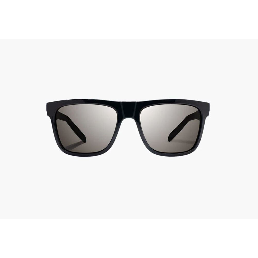 Bajio Hopedale Polarized Sunglasses in Black Gloss with Silver Mirror Glass