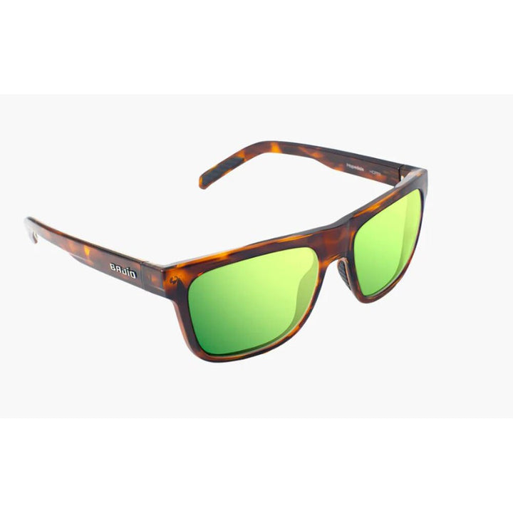Bajio Hopedale Polarized Sunglasses in Brown Tort Gloss with Green Mirror Glass