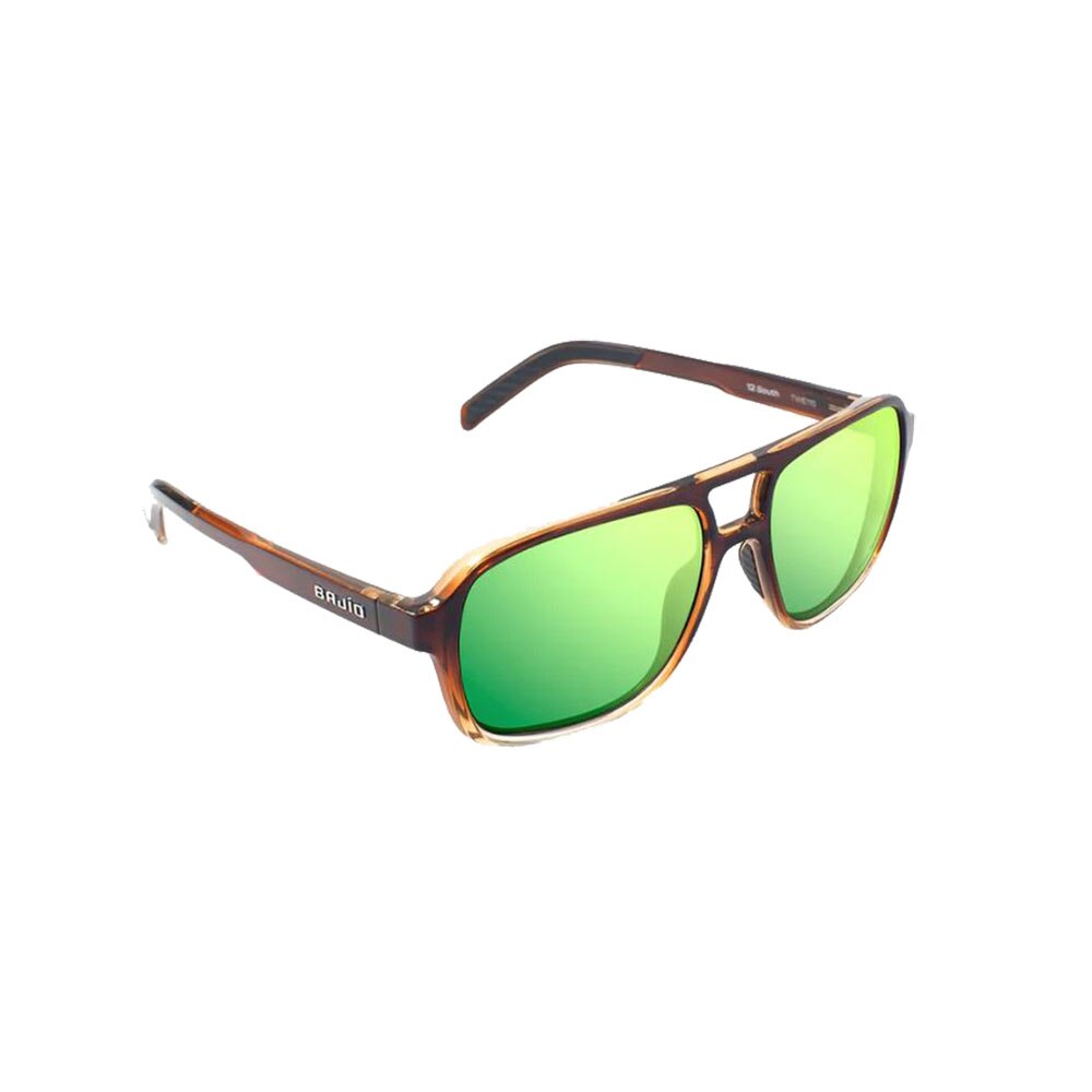 Bajio 12 South Sunglasses Polarized in Whiskey Fade Gloss with Green Mirror Plastic