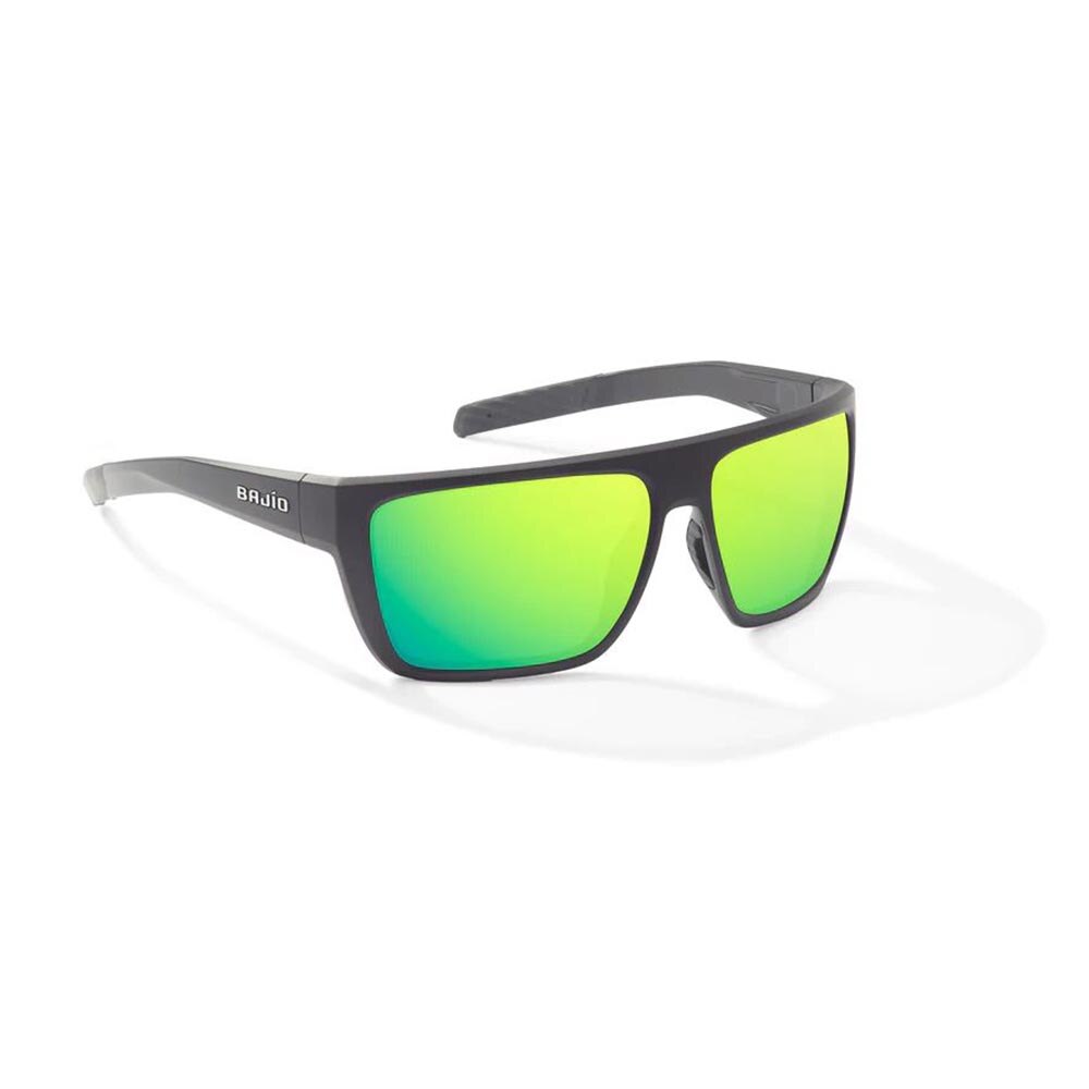 Bajio Zapata Sunglasses Polarized in Black Matte with Green Glass