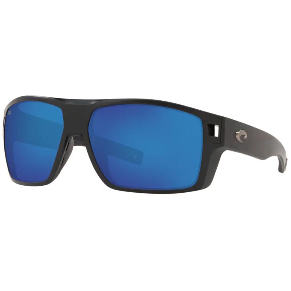 Costa Diego Sunglasses Polarized in Matte Black with Blue Mirror 580G