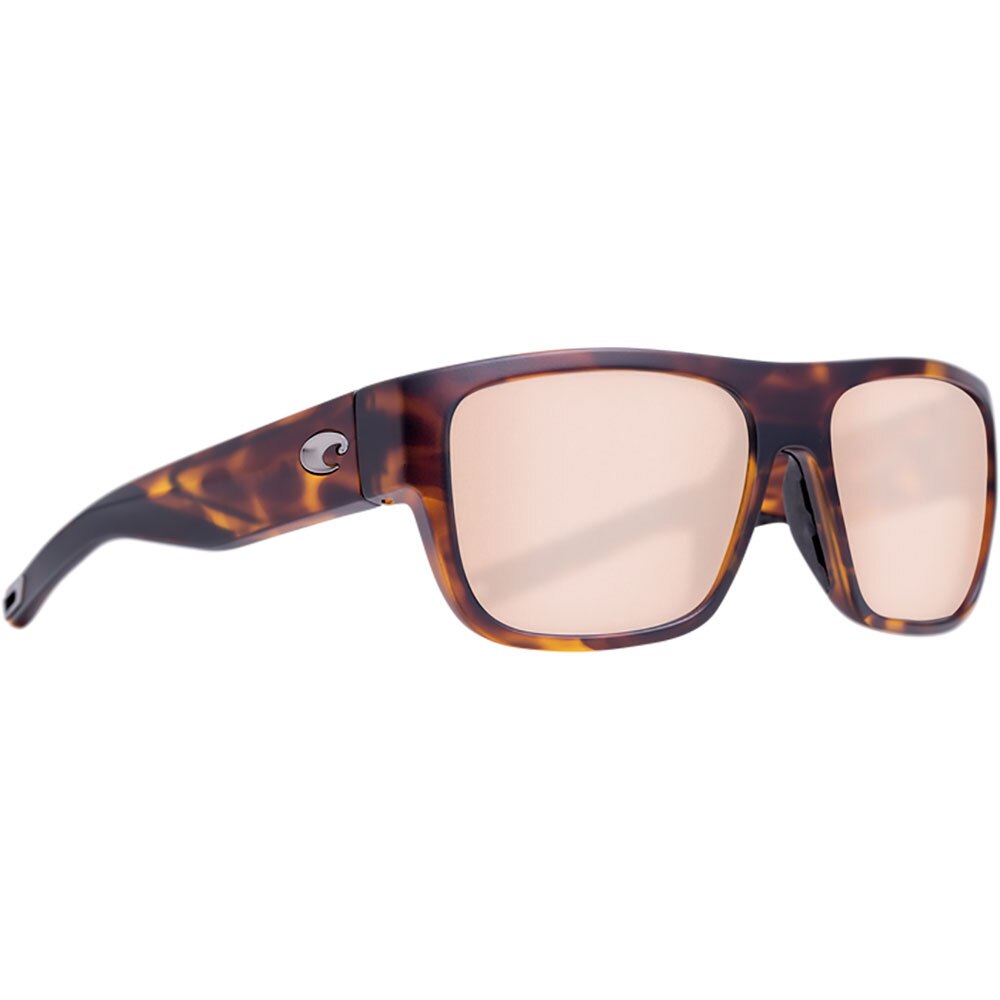 Costa Sampan Sunglasses Polarized in Matte Tortoise with Copper Silver Mirror 580G