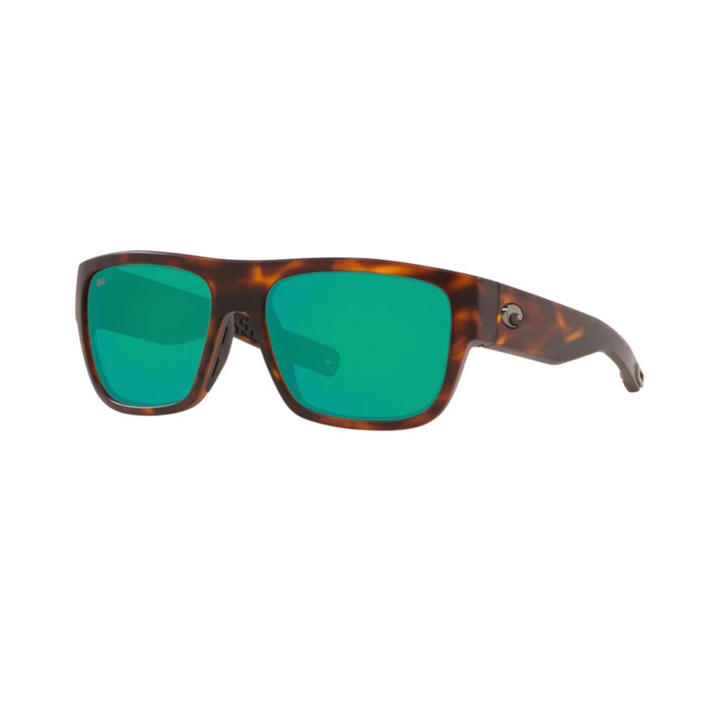 Costa Sampan Sunglasses Polarized in Matte Tortoise with Green Mirror 580G