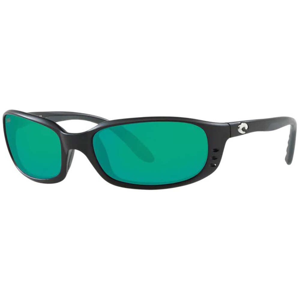 Costa Brine Sunglasses Polarized in Matte Black with Green Mirror 580P