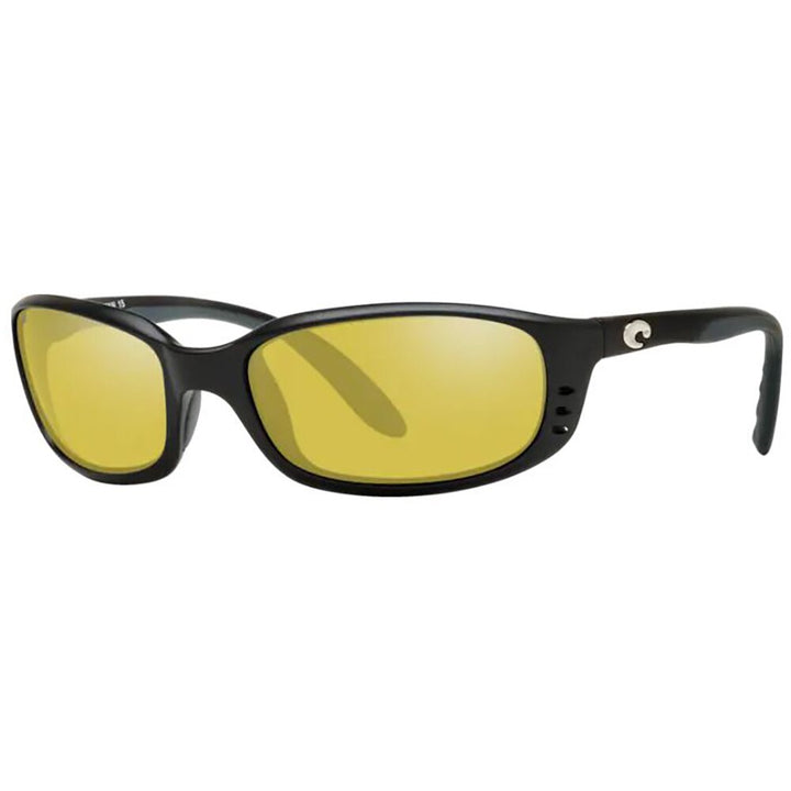 Costa Brine Sunglasses Polarized in Matte Black with Sunrise Silver Mirror 580G