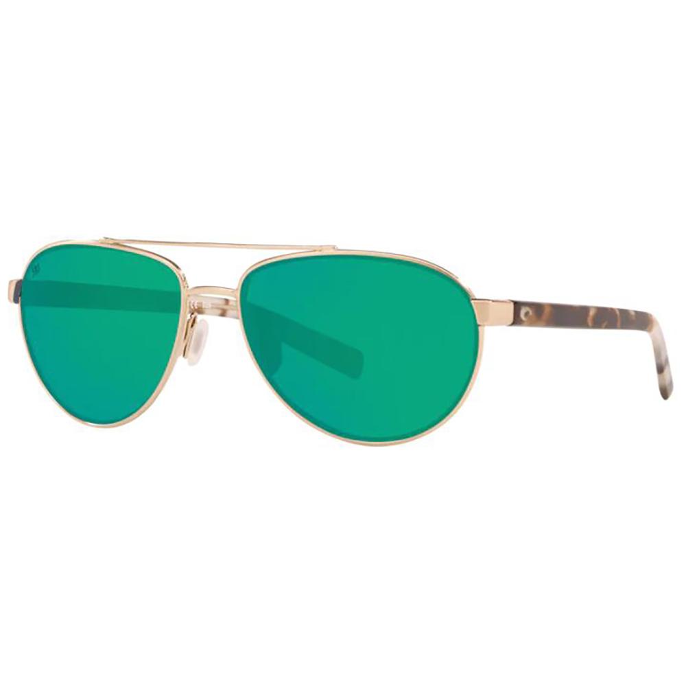 Costa Fernandina Sunglasses Polarized Women's in Brushed Gold with Green Mirror 580P