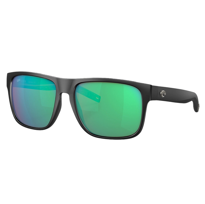 Costa Spearo XL Polarized Sunglasses in Matte Black with Green Mirror 580G