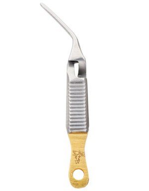 Dr. Slick ExtraHand Fly Tweezer Curved in Gold and Satin