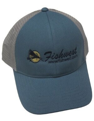 Fishwest Simms Logo CBP Trucker Cap in Blue Stream