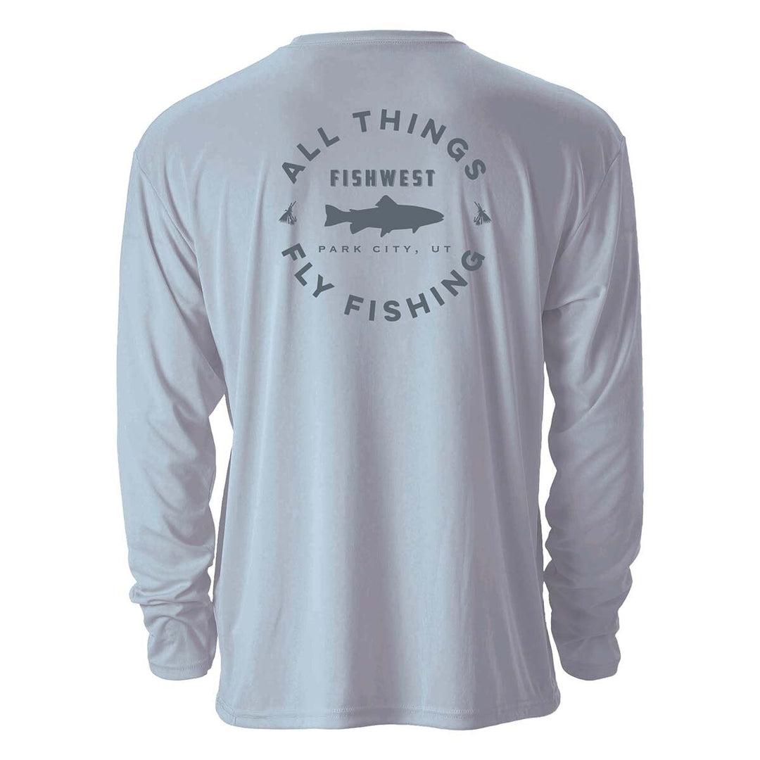 Fishwest Logo Performance Long Sleeve TShirt Men's in Silver