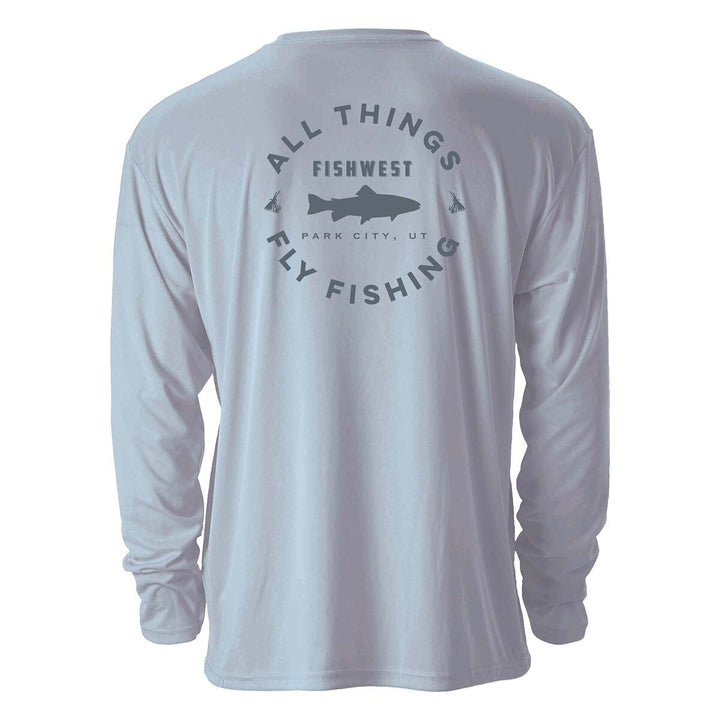 Fishwest Logo Performance Long Sleeve TShirt Men's in Silver