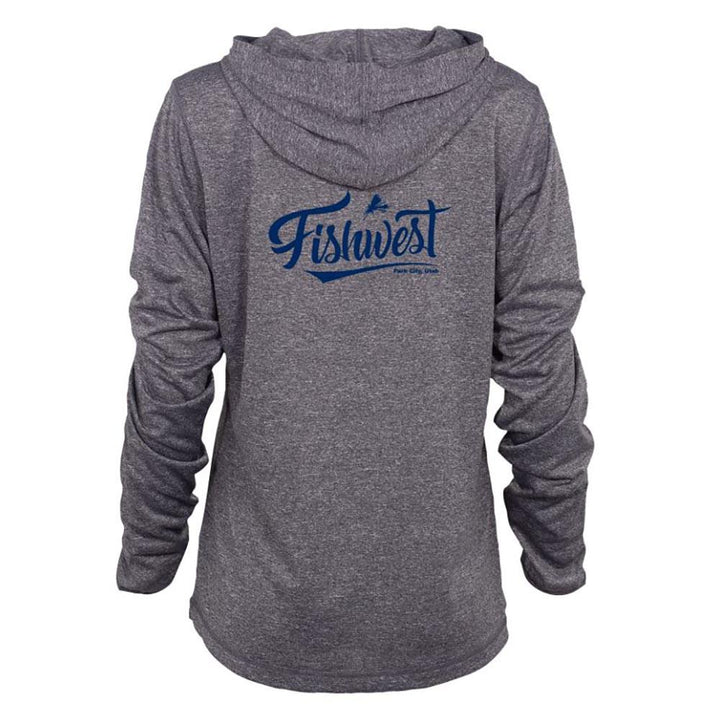 Fishwest Logo Confluence Hoodie Women's in Athletic Heather
