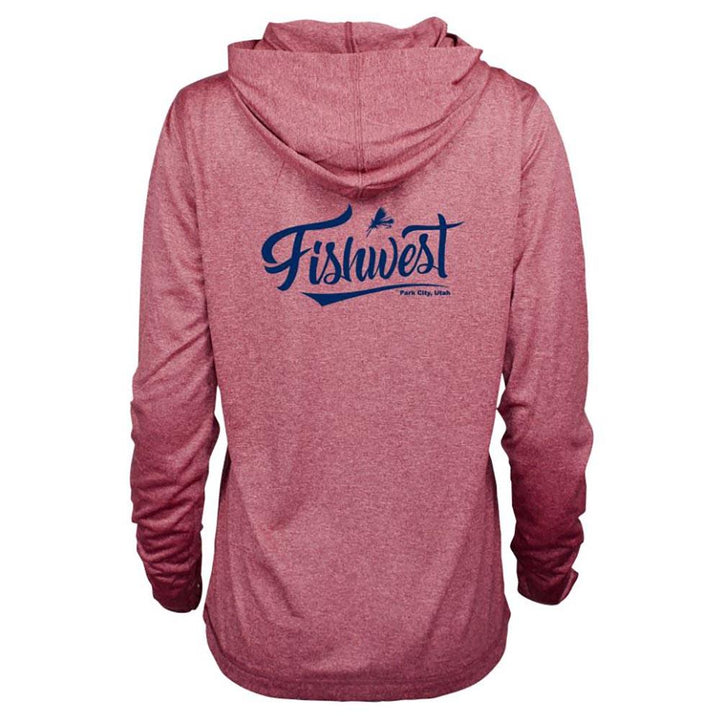 Fishwest Logo Confluence Hoodie Women's in Hawthorn Rose Heather