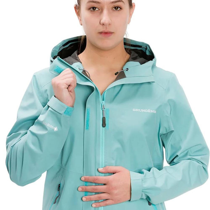 Grundens Charter GoreTex Jacket Women's in Aqua Sea