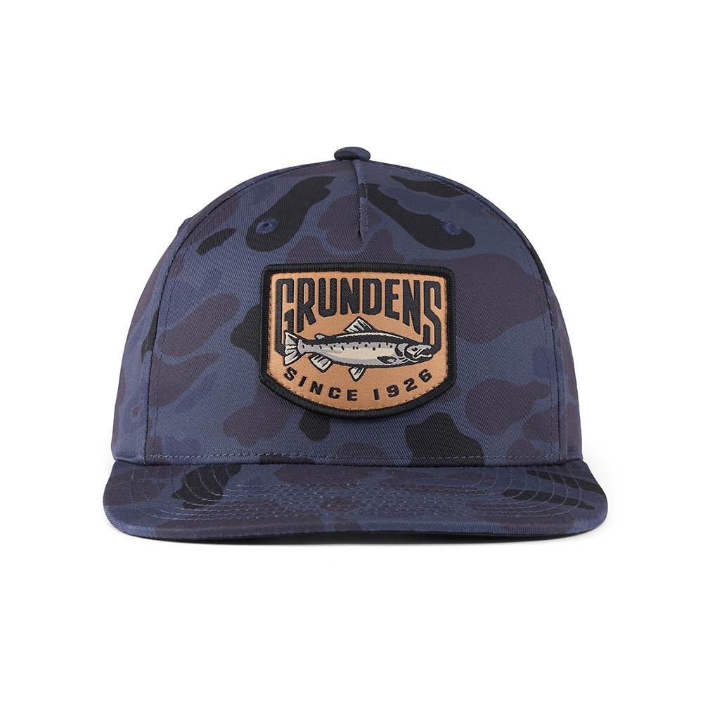 Grundens King Trucker Hat in Admiral Navy Camo