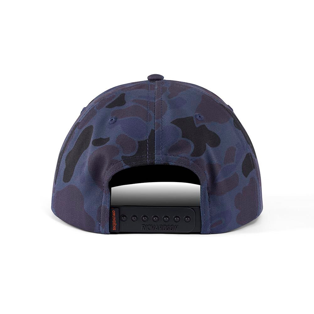 Grundens King Trucker Hat in Admiral Navy Camo