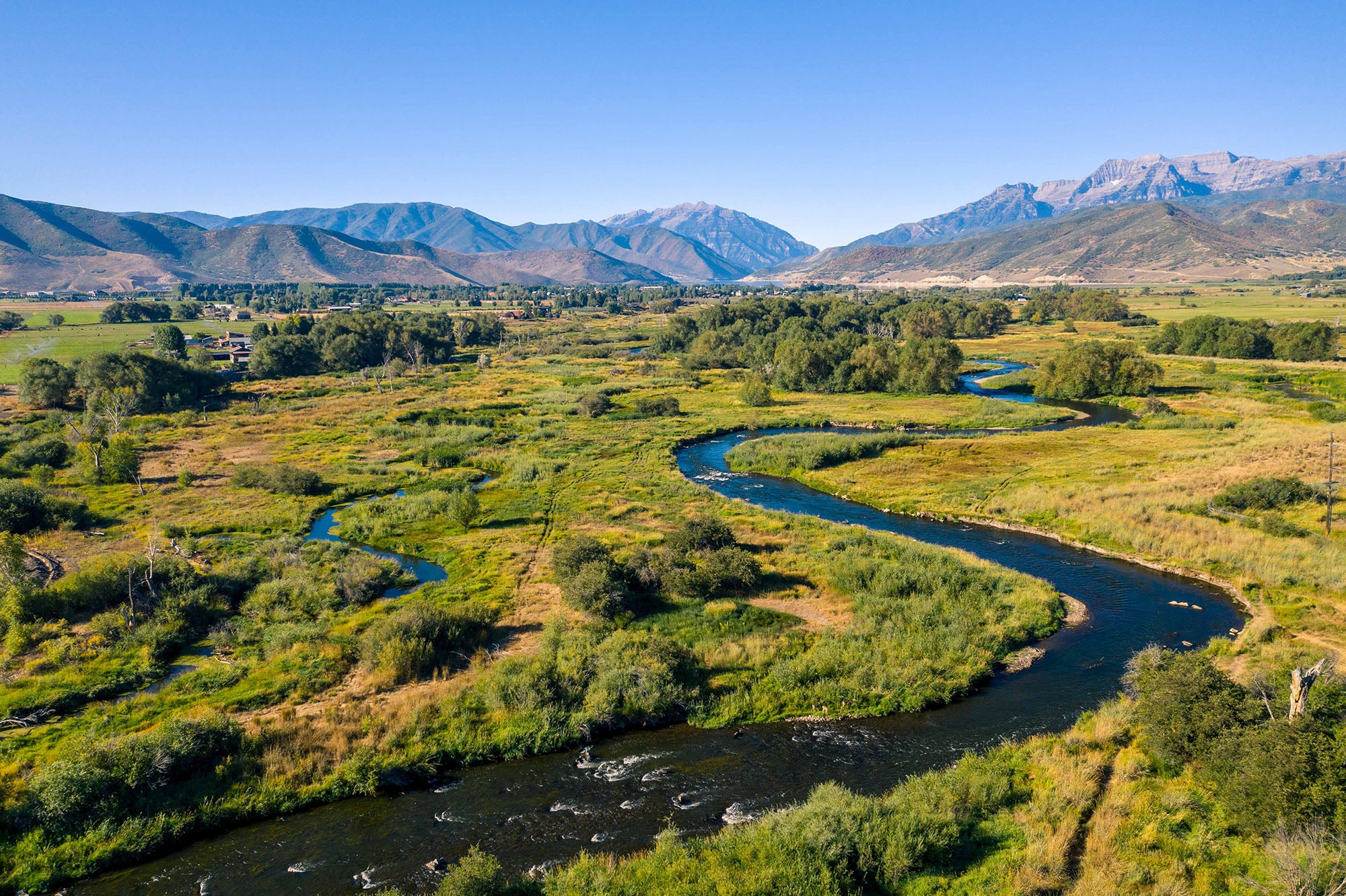 Utah's iconic blue ribbon trout fishery the Provo. The home waters of Fishwest Fly Shop in Heber, Utah.
