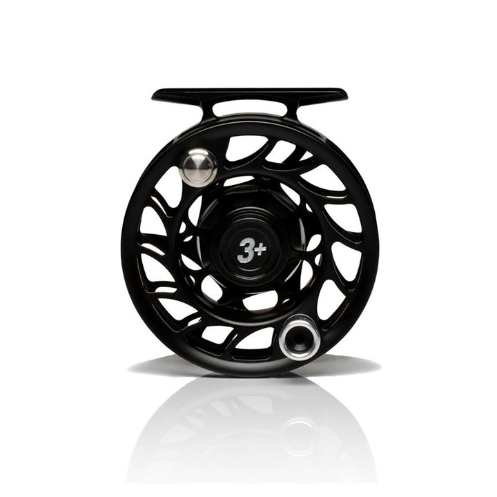 Hatch Iconic Fly Reel - 3 Plus in Black Silver Front View