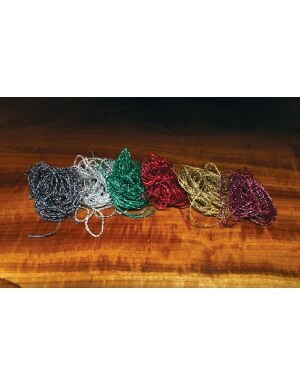 Hareline Dubbin Holographic Braid in Red