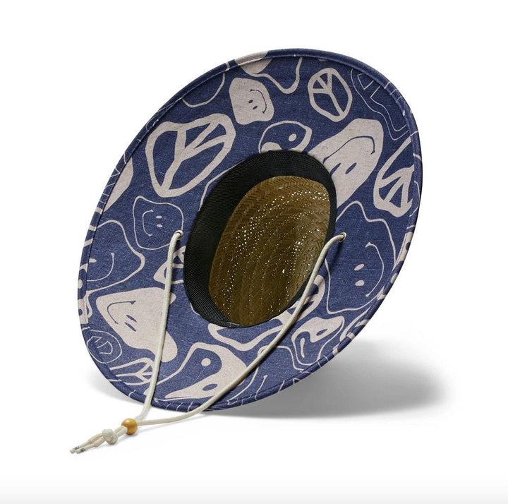 Hemlock Hat Co. - Print Straw Hat - Harvey Print Under View