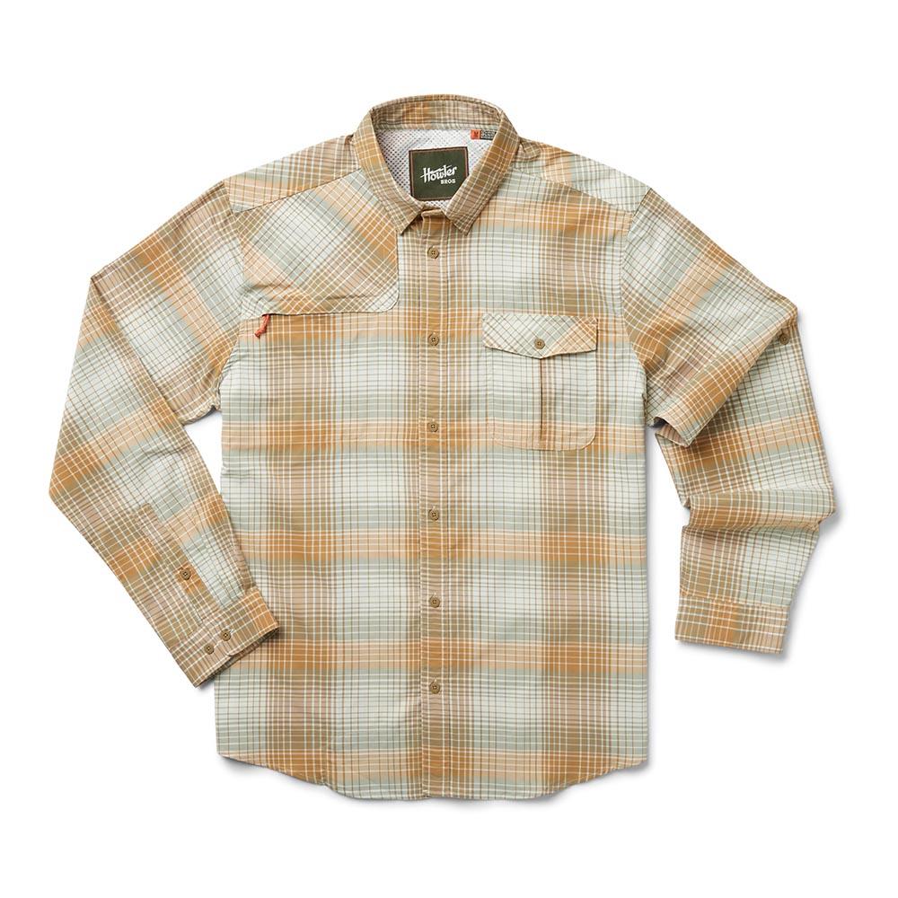 Howler Brothers Matagorda Longsleeve Shirt Mens in Evans Plaid Terra