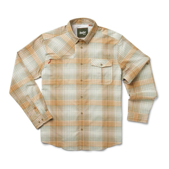 Howler Brothers Matagorda Longsleeve Shirt Mens in Evans Plaid Terra