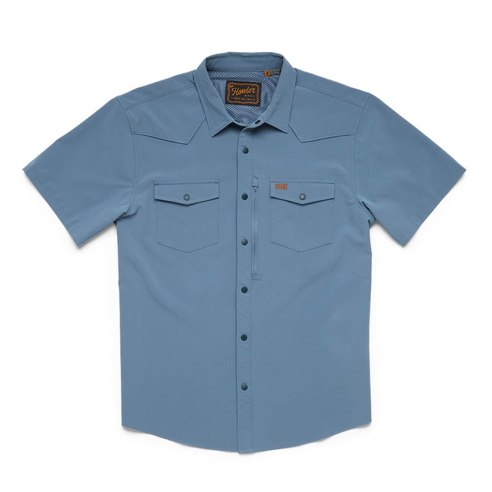Howler Brothers Emerger Tech Short Sleeve Shirt Mens in Berges Blue