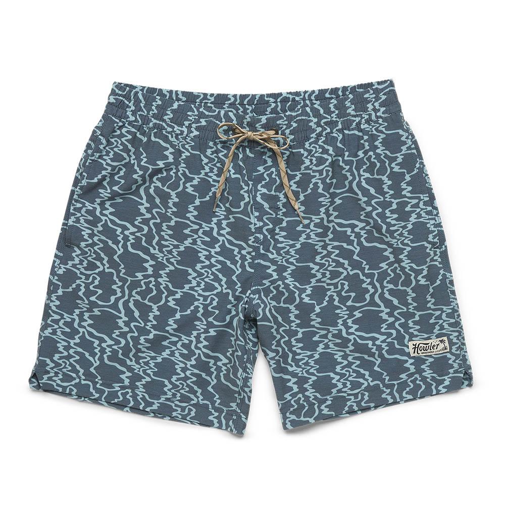 Howler Brothers Deep Set Boardshort Mens in Ocean Motion Shimmer