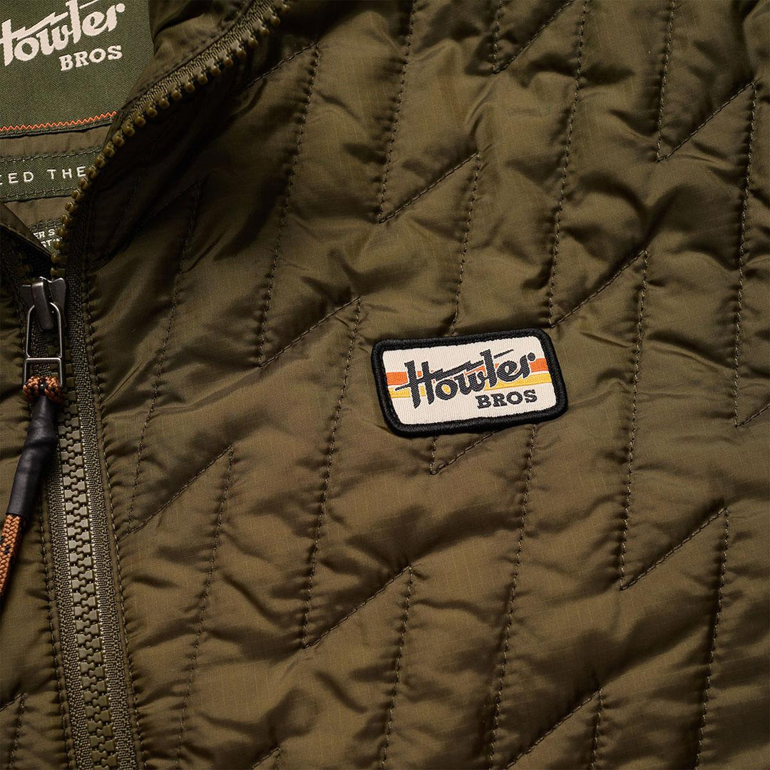 Howler Bros Voltage Quilted Jacket Mens in Olive