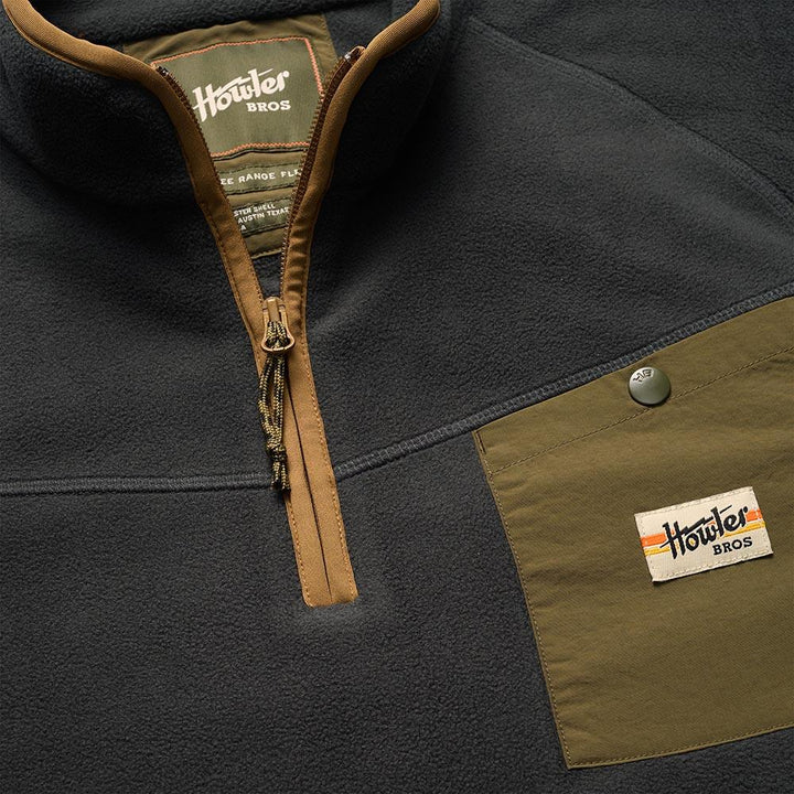 Howler Brothers Free Range Fleece Pullover Mens in Antique Black