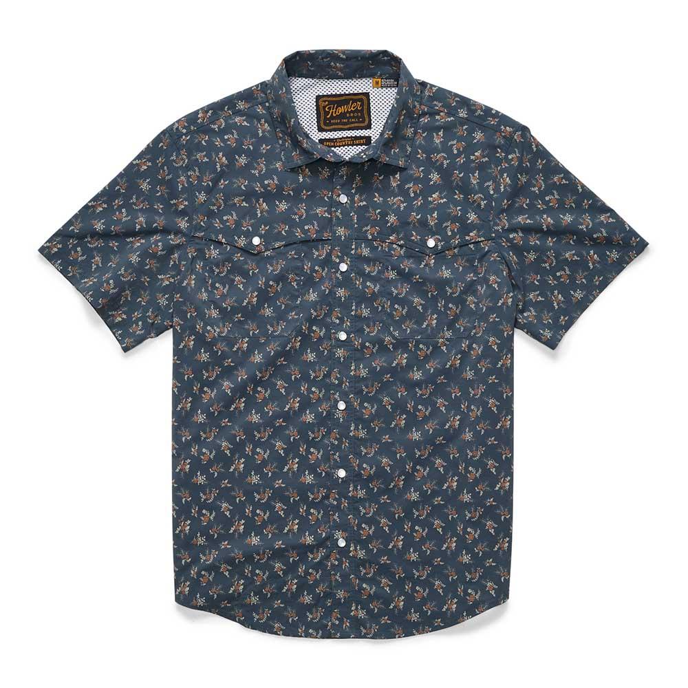 Howler Brothers Open Country Tech Shirt Mens in Rancher Floral Dark Slate