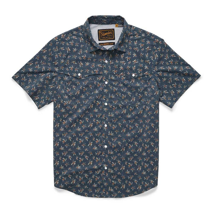 Howler Brothers Open Country Tech Shirt Mens in Rancher Floral Dark Slate