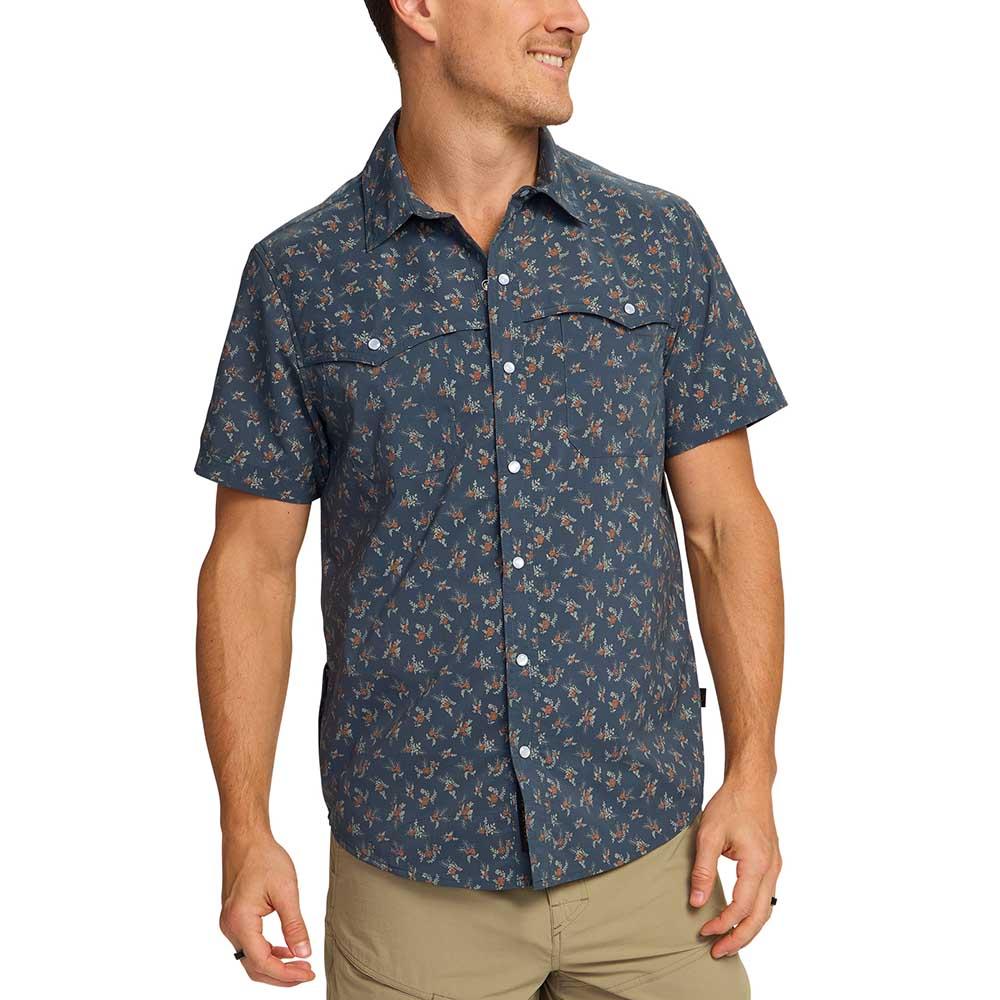Howler Brothers Open Country Tech Shirt Mens in Rancher Floral Dark Slate
