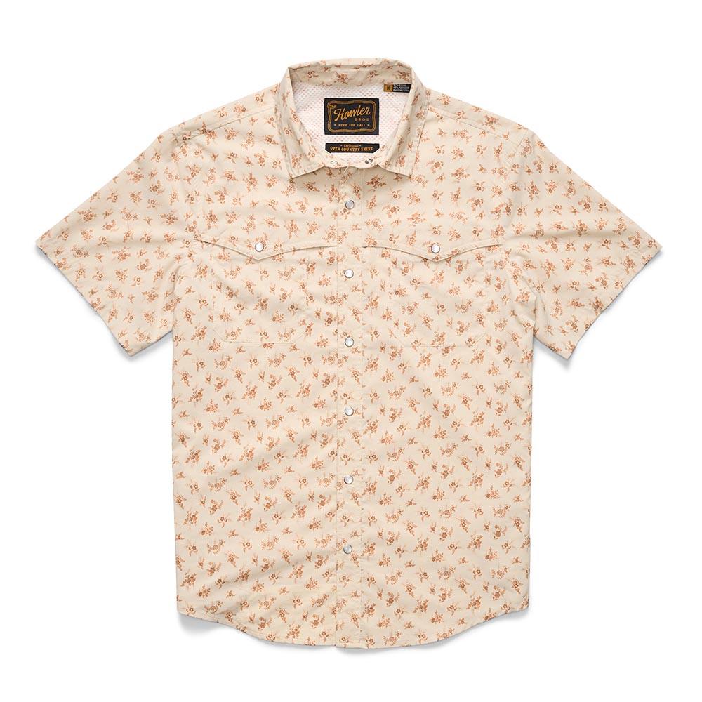 Howler Brothers Open Country Tech Shirt Mens in Rancher Floral Sand