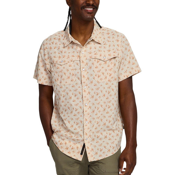 Howler Brothers Open Country Tech Shirt Mens in Rancher Floral Sand