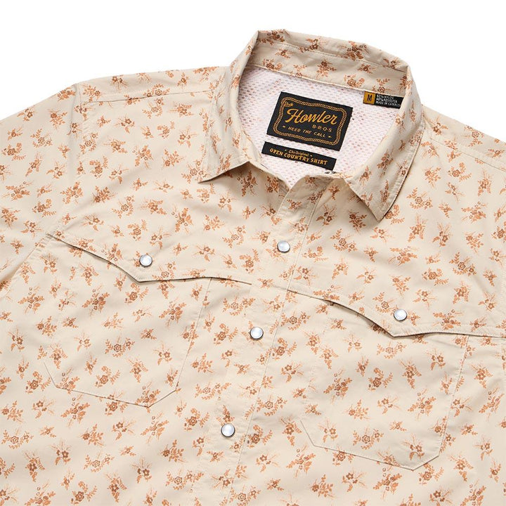Howler Brothers Open Country Tech Shirt Mens in Rancher Floral Sand