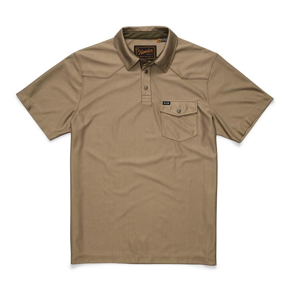 Howler Brothers Ranchero Tech Polo Shirt Mens in Faded Olive
