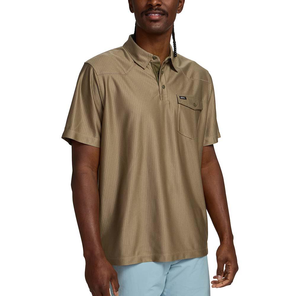 Howler Brothers Ranchero Tech Polo Shirt Mens in Faded Olive