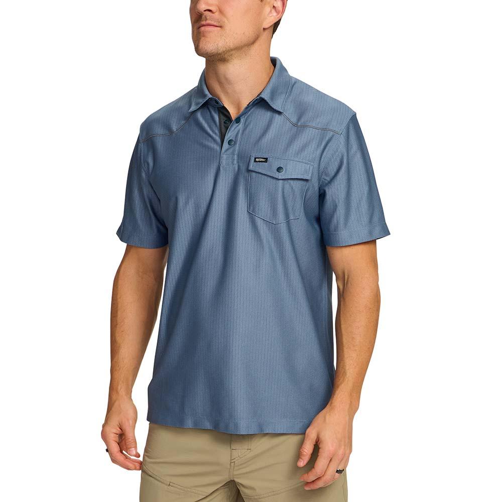 Howler Brothers Ranchero Tech Polo Shirt Mens in Mirage Blue